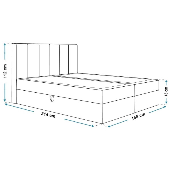 Tapicerowane łóżko kontynentalne z topperem Box 1
