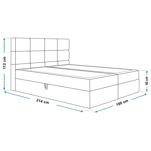 Tapicerowane łóżko kontynentalne z topperem Box 5