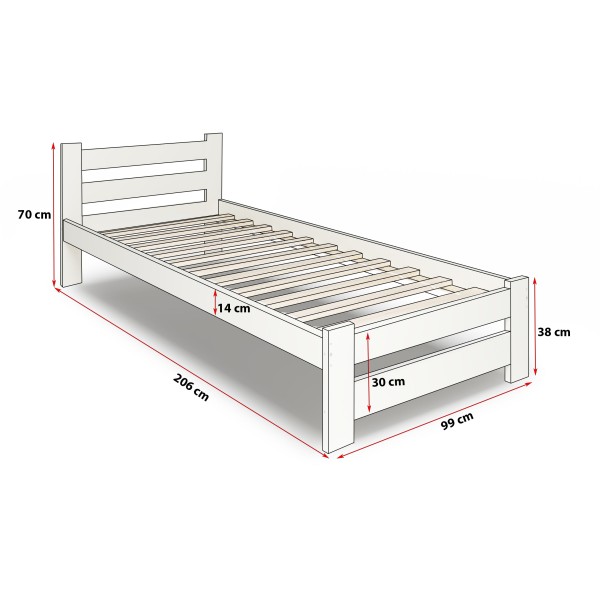 Drewniane łóżko w kolorze białym — wygodny materac GRATIS!